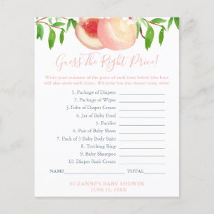 Prospectus 11,4 Cm X 14,2 Cm Devinez le juste prix Jeu de Baby Shower sur le th