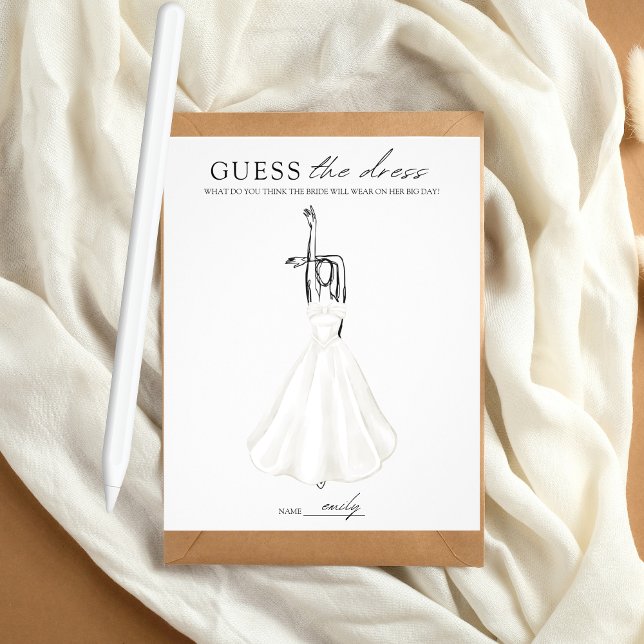 Prospectus 11,4 Cm X 14,2 Cm Devinez le papillon de la Fête des mariées de robe (Guess the Dress - butterfly bridal shower)