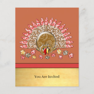 Prospectus 11,4 Cm X 14,2 Cm Dinde de Thanksgiving de dessin animé mignon