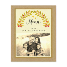 dîner de noël rustique menu modèle