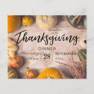 Prospectus 11,4 Cm X 14,2 Cm Dîner de Thanksgiving économique Fête de la citrou