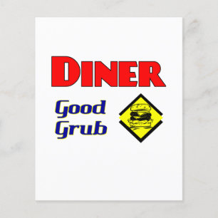 Prospectus 11,4 Cm X 14,2 Cm Diner Good Grub Hamburger Restaurant Art