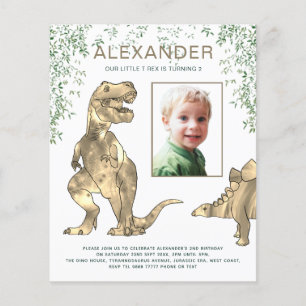 Prospectus 11,4 Cm X 14,2 Cm Dinosaur fête d'anniversaire
