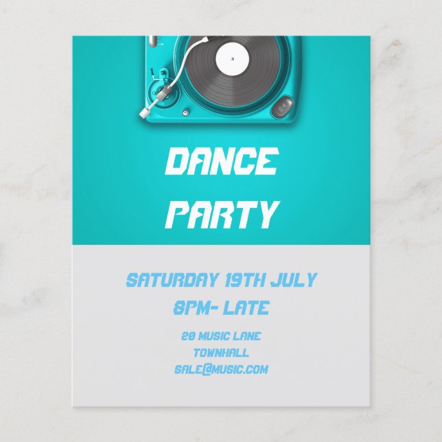 Prospectus 11,4 Cm X 14,2 Cm DJ Dance Party Retro Discothèque discothèque (Devant)