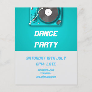 Prospectus 11,4 Cm X 14,2 Cm DJ Dance Party Retro Discothèque discothèque