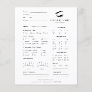 Prospectus 11,4 Cm X 14,2 Cm Document client Eyelash Extension // Consultation