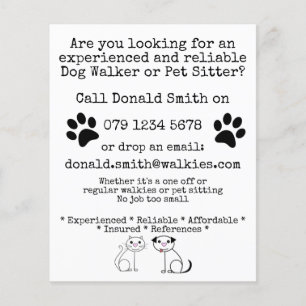Prospectus 11,4 Cm X 14,2 Cm Dog Walking Sitting