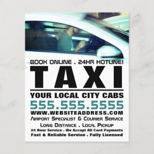 Prospectus 11,4 Cm X 14,2 Cm Driver, Taxi Cab Firm with Price List