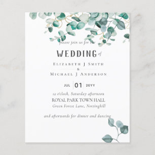 Prospectus 11,4 Cm X 14,2 Cm Dusty Blue Eucalyptus Vert BUDGET MARIAGE Flye