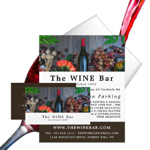 Prospectus 11,4 Cm X 14,2 Cm Écran Vin Bouteille, Bar À Vins/Vin Publicité