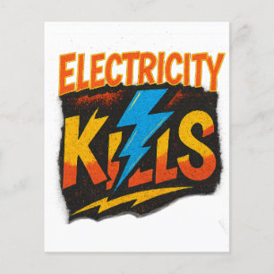 Prospectus 11,4 Cm X 14,2 Cm Electricity Kills Bold Graffiti Design