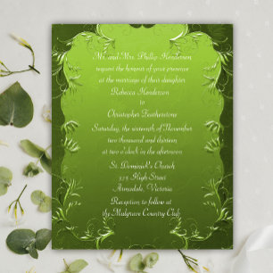 Prospectus 11,4 Cm X 14,2 Cm Elégance Green Faire-part de mariage abordable