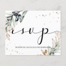 Elegant/Budget/Olive RSVP card. Dépliants