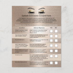 Prospectus 11,4 Cm X 14,2 Cm Elegant Gold Eyelash Extensions Responsabilité Ren