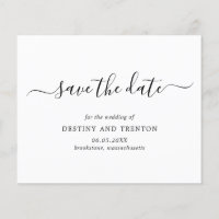 Élégant Mariage Budget Simple Enregistrer La Date