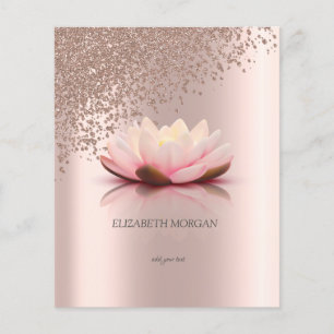 Prospectus 11,4 Cm X 14,2 Cm Élégant Moderne Luxueux Rose Gold Diamants Lotus