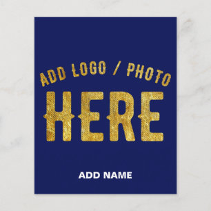 PROSPECTUS 11,4 CM X 14,2 CM ÉLÉGANT MODERNE NAVY BLEU PERSONNALISÉ MARQUE VERI