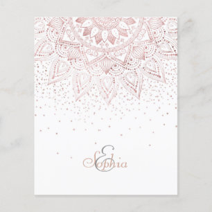 Prospectus 11,4 Cm X 14,2 Cm Elégant Rose Gold Dots Mandala