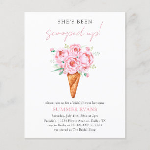 Prospectus 11,4 Cm X 14,2 Cm Elégante Floral Crème de glace nuptiale Invitation
