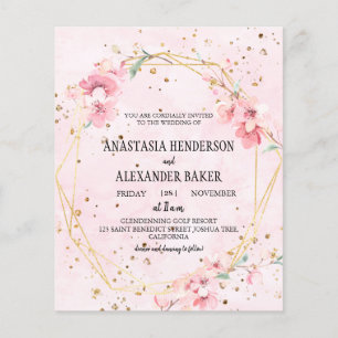 Prospectus 11,4 Cm X 14,2 Cm Elégante invitation de mariage. Flyer