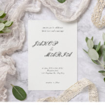 Elegat noir et blanc faire-part de mariage