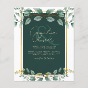 Prospectus 11,4 Cm X 14,2 Cm Emerald Greenery Mariage Botanical Nature Invitati