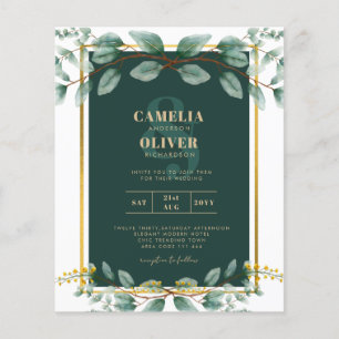 Prospectus 11,4 Cm X 14,2 Cm Emerald Greenery Mariage Botanical Nature Invitati