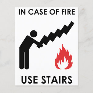 Prospectus 11,4 Cm X 14,2 Cm En Coque des escaliers d'incendie