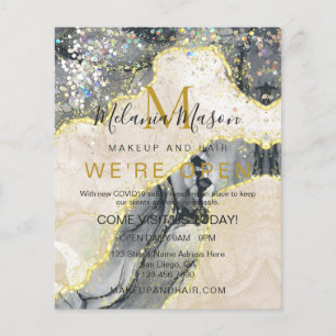 Prospectus 11,4 Cm X 14,2 Cm Encre à l'alcool de couleur liquide moderne or noi