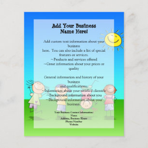 Prospectus 11,4 Cm X 14,2 Cm Enfants jouant à l'extérieur pendant une journée e