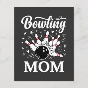 Prospectus 11,4 Cm X 14,2 Cm Épingles de cœur de maman de bowling Ligue drôle F