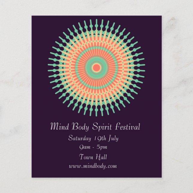 Prospectus 11,4 Cm X 14,2 Cm Esprit du corps d'esprit Festival de mandala du no (Devant)