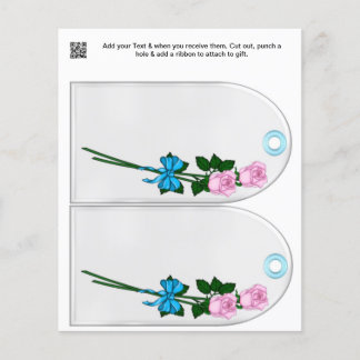 Prospectus 11,4 Cm X 14,2 Cm Étiquettes de sacs de fleurs pour fête ou cadeau