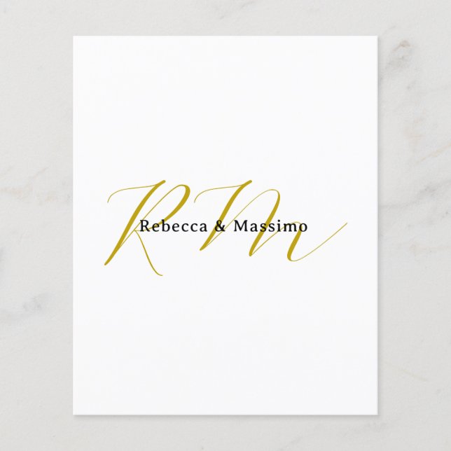 Prospectus 11,4 Cm X 14,2 Cm Exclusif Monogramme Moderne de Nom de Couleur Or U (Devant)
