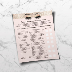 Prospectus 11,4 Cm X 14,2 Cm Eyelash Extension Liability Waiver Gold Border