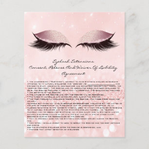 Prospectus 11,4 Cm X 14,2 Cm Eyelash Extension Responsabilité Renonciation Eyes