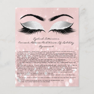 Prospectus 11,4 Cm X 14,2 Cm Eyelash Extension Responsabilité Renonciation Eyes