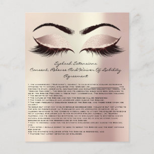 Prospectus 11,4 Cm X 14,2 Cm Eyelash Extension Responsabilité Renonciation Eyes