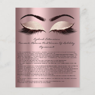 Prospectus 11,4 Cm X 14,2 Cm Eyelash Extension Responsabilité Renonciation Eyes
