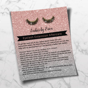 Prospectus 11,4 Cm X 14,2 Cm Eyelash Extensions Rose Gold Aftercare Instruction