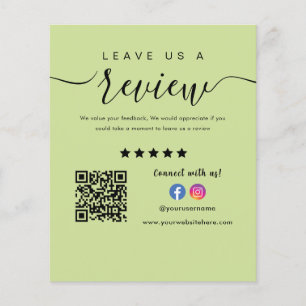 Prospectus 11,4 Cm X 14,2 Cm Facebook Instagram Logo Qr Code Laissez-Nous Un Av