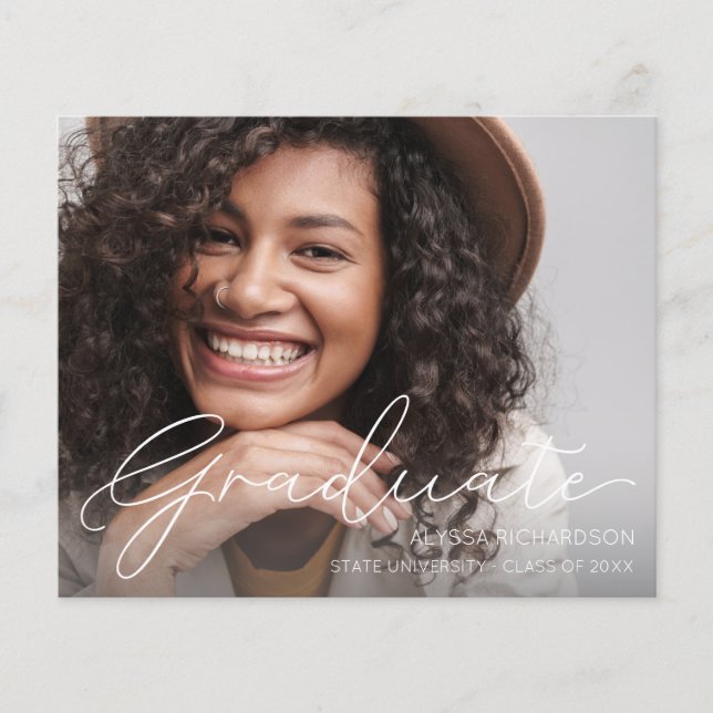 Prospectus 11,4 Cm X 14,2 Cm Faire-part de graduation de la photo de la méthode (Devant)