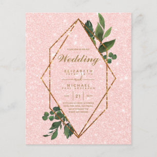 Prospectus 11,4 Cm X 14,2 Cm Faire-part de mariage à budget limité Cadre de ver