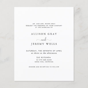 Prospectus 11,4 Cm X 14,2 Cm Faire-Part de Mariage à Petit Budget