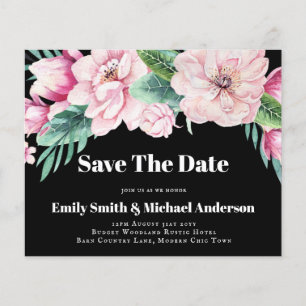 Prospectus 11,4 Cm X 14,2 Cm Faire-part de mariage à petit budget Fleurs roses 