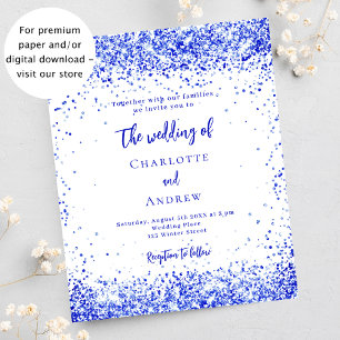 Prospectus 11,4 Cm X 14,2 Cm Faire-part de mariage budget bleu Royal