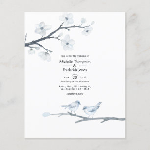 Prospectus 11,4 Cm X 14,2 Cm Faire-part de mariage Budget Cherry Blossoms