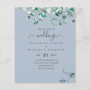 Prospectus 11,4 Cm X 14,2 Cm Faire-part de mariage BUDGET Dusty Blue Eucalyptus