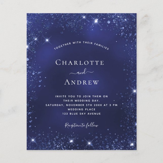 Prospectus 11,4 Cm X 14,2 Cm Faire-part de mariage budgétaire de la parties sci (Devant)