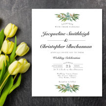 Faire-part de mariage budgétaire Eucalyptus